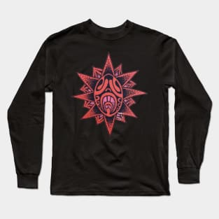 Polynesian tattoo art red star Long Sleeve T-Shirt